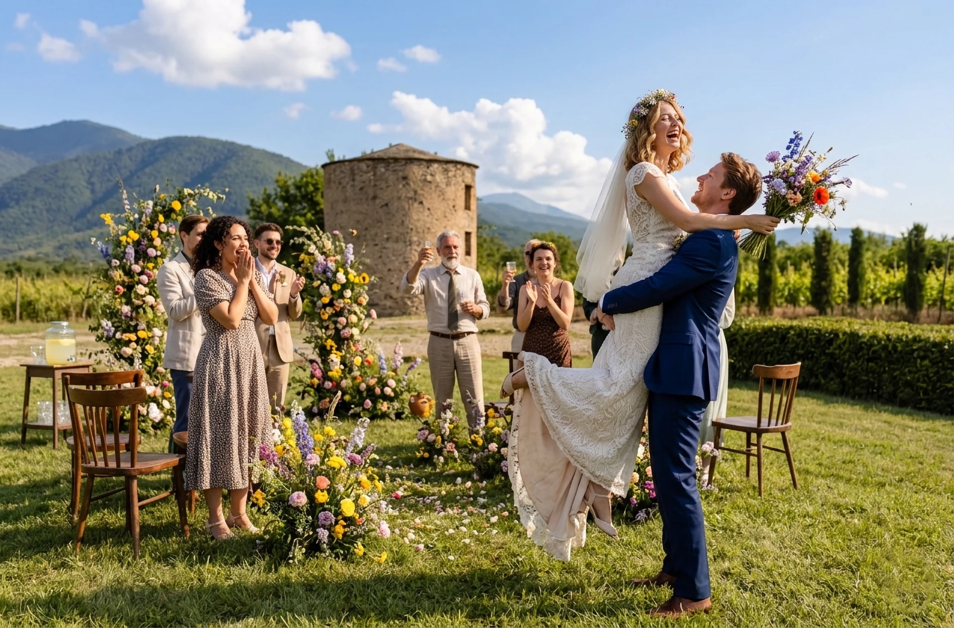 Свадебная церемония на винодельне в Chateau Artwine в Грузии